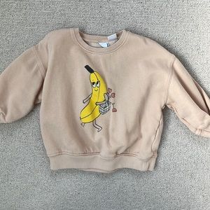 Zara Kids Banana Sweatshirt, 2-3